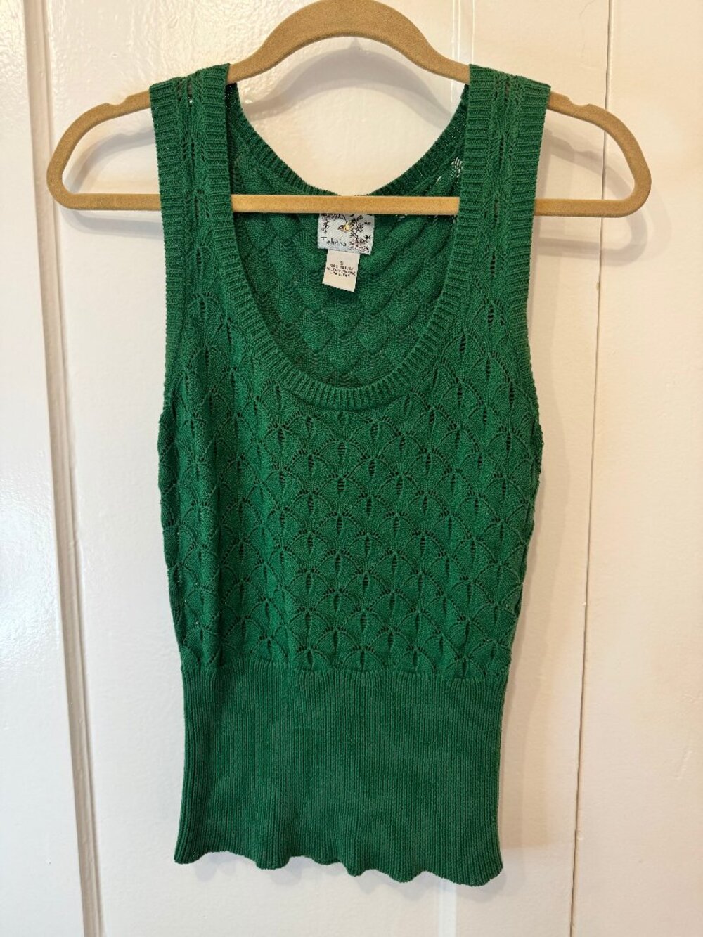 Tabitha Green Crochet Knit Vest